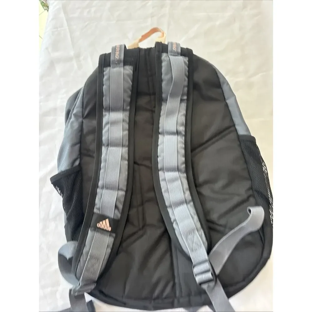 adidas Excel 6 Backpack Jersey Gray Rose Gold Laptop School Travel Book Bag
